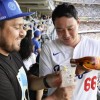 ドジャース戦特別席に焼酎提供