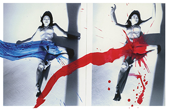 KaoRi Love (Diptych) Nobuyoshi Araki 2007 Acrylic paint on two B & W prints Courtesy of Private Collection 